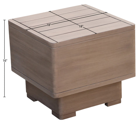 Rowan Natural Acacia Wood Outdoor Patio End / Side Table, 1 Piece
