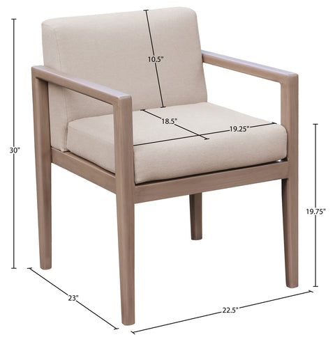 Rowan Beige Olefin Performance Fabric Outdoor Patio Dining Arm Chair, 1 Piece