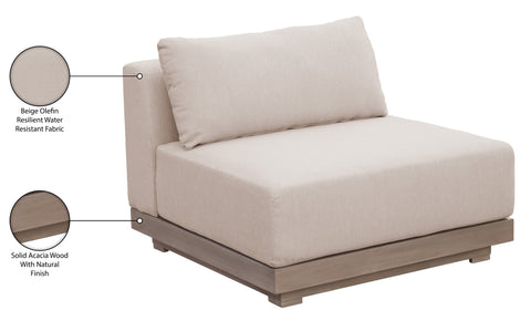 Rowan Beige Olefin Performance Fabric Outdoor Patio Armless Chair, 1 Piece