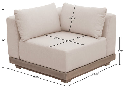Rowan Beige Olefin Performance Fabric Outdoor Patio Corner Chair, 1 Piece