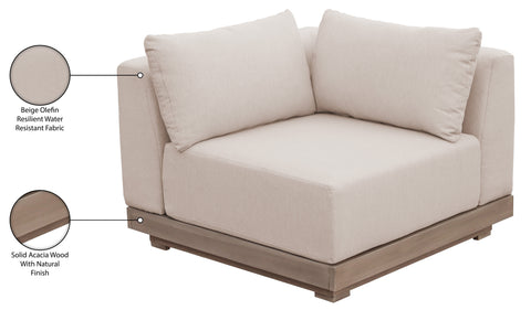 Rowan Beige Olefin Performance Fabric Outdoor Patio Corner Chair, 1 Piece
