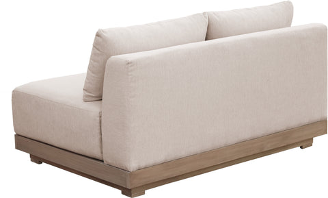Rowan 55" Beige Olefin Performance Fabric Outdoor Patio Loveseat, 1 Piece
