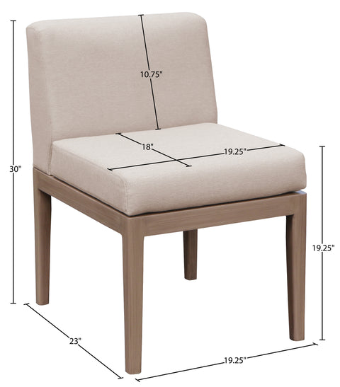 Rowan Beige Olefin Performance Fabric Outdoor Patio Dining Side Chair, 1 Piece