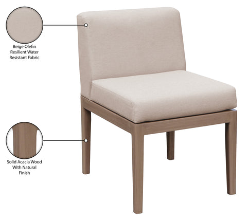 Rowan Beige Olefin Performance Fabric Outdoor Patio Dining Side Chair, 1 Piece