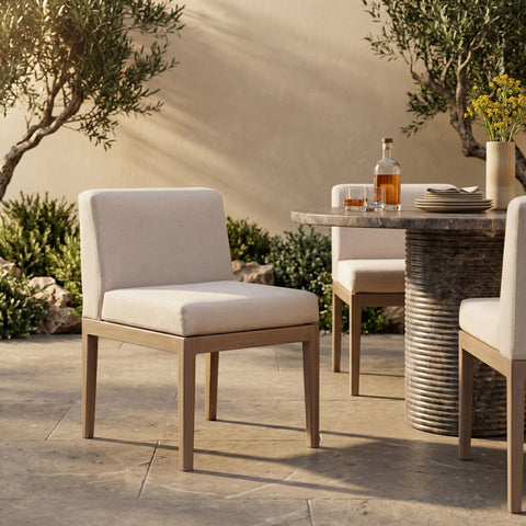 Rowan Beige Olefin Performance Fabric Outdoor Patio Dining Side Chair, 1 Piece