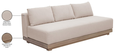 Rowan 77" Beige Olefin Performance Fabric Outdoor Patio Sofa, 1 Piece