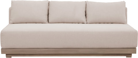 Rowan 77" Beige Olefin Performance Fabric Outdoor Patio Sofa, 1 Piece