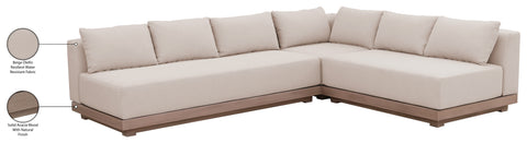 Rowan Beige Olefin Performance Fabric Outdoor Patio Sectional, 3-Piece