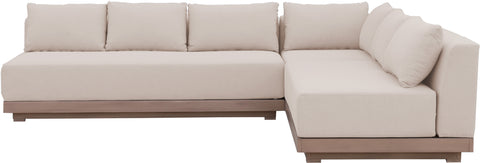 Rowan Beige Olefin Performance Fabric Outdoor Patio Sectional, 3-Piece