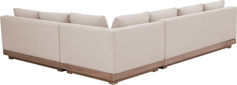 Rowan Beige Olefin Performance Fabric Outdoor Patio Sectional, 3-Piece