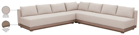 Rowan Beige Olefin Performance Fabric Outdoor Patio Sectional, 3-Piece (Style 2)