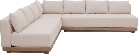 Rowan Beige Olefin Performance Fabric Outdoor Patio Sectional, 3-Piece (Style 2)