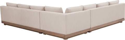 Rowan Beige Olefin Performance Fabric Outdoor Patio Sectional, 3-Piece (Style 2)