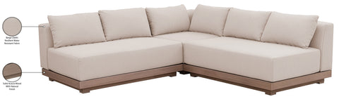 Rowan Beige Olefin Performance Fabric Outdoor Patio Sectional, 3-Piece (Style 3)