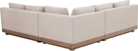 Rowan Beige Olefin Performance Fabric Outdoor Patio Sectional, 3-Piece (Style 3)