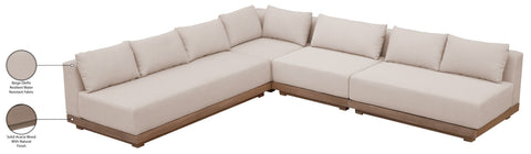 Rowan Beige Olefin Performance Fabric Outdoor Patio Sectional, 4-Piece