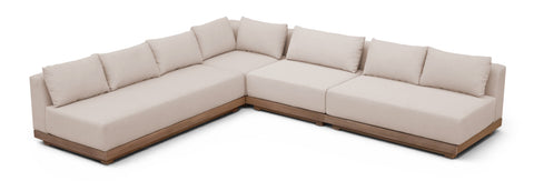 Rowan Beige Olefin Performance Fabric Outdoor Patio Sectional, 4-Piece