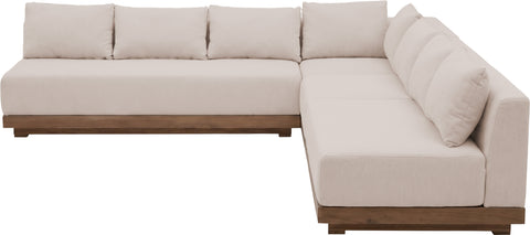Rowan Beige Olefin Performance Fabric Outdoor Patio Sectional, 4-Piece