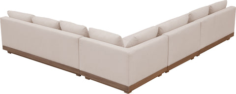 Rowan Beige Olefin Performance Fabric Outdoor Patio Sectional, 4-Piece