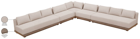 Rowan Beige Olefin Performance Fabric Outdoor Patio Sectional, 5-Piece