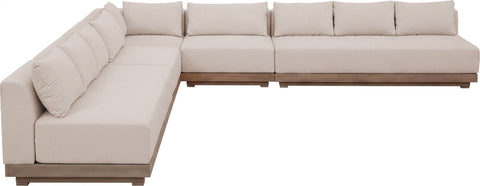 Rowan Beige Olefin Performance Fabric Outdoor Patio Sectional, 5-Piece