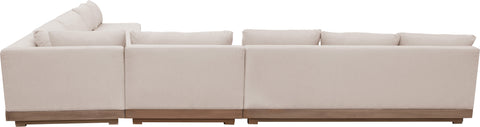 Rowan Beige Olefin Performance Fabric Outdoor Patio Sectional, 5-Piece