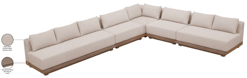 Rowan Beige Olefin Performance Fabric Outdoor Patio Sectional, 5-Piece (Style 2)