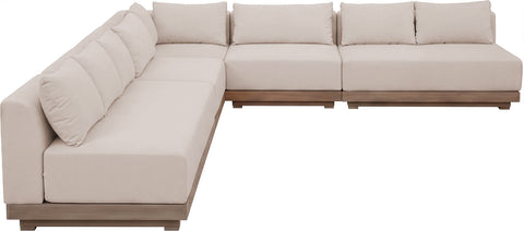 Rowan Beige Olefin Performance Fabric Outdoor Patio Sectional, 5-Piece (Style 2)