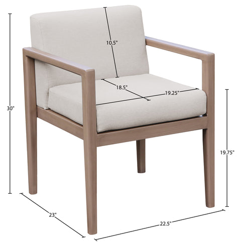 Rowan Cream Olefin Performance Fabric Outdoor Patio Dining Arm Chair, 1 Piece
