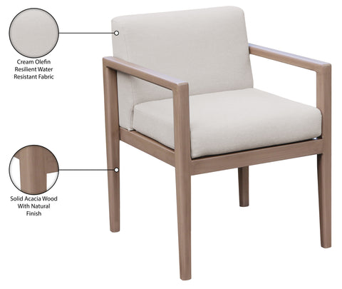 Rowan Cream Olefin Performance Fabric Outdoor Patio Dining Arm Chair, 1 Piece