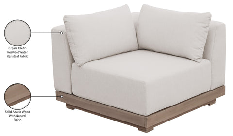 Rowan Cream Olefin Performance Fabric Outdoor Patio Corner Chair, 1 Piece