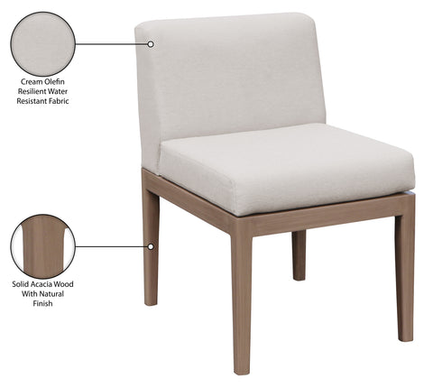 Rowan Cream Olefin Performance Fabric Outdoor Patio Dining Side Chair, 1 Piece