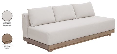 Rowan 77" Cream Olefin Performance Fabric Outdoor Patio Sofa, 1 Piece