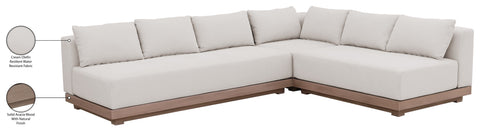 Rowan Cream Olefin Performance Fabric Outdoor Patio Sectional, 3-Piece