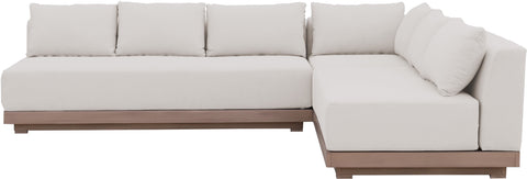Rowan Cream Olefin Performance Fabric Outdoor Patio Sectional, 3-Piece