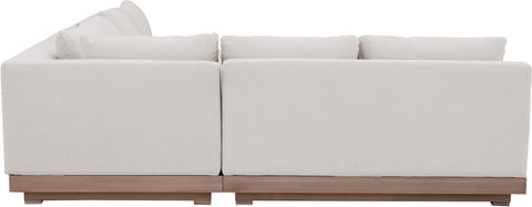 Rowan Cream Olefin Performance Fabric Outdoor Patio Sectional, 3-Piece