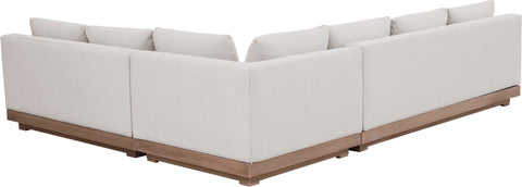 Rowan Cream Olefin Performance Fabric Outdoor Patio Sectional, 3-Piece