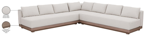 Rowan Cream Olefin Performance Fabric Outdoor Patio Sectional, 3-Piece (Style 2)