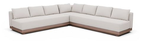 Rowan Cream Olefin Performance Fabric Outdoor Patio Sectional, 3-Piece (Style 2)