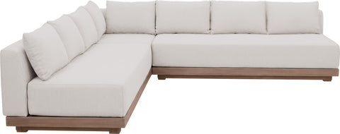 Rowan Cream Olefin Performance Fabric Outdoor Patio Sectional, 3-Piece (Style 2)