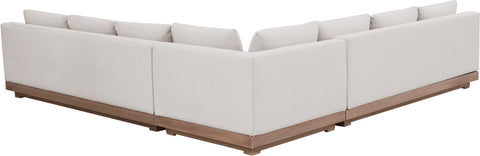 Rowan Cream Olefin Performance Fabric Outdoor Patio Sectional, 3-Piece (Style 2)