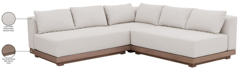Rowan Cream Olefin Performance Fabric Outdoor Patio Sectional, 3-Piece (Style 3)