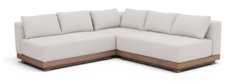 Rowan Cream Olefin Performance Fabric Outdoor Patio Sectional, 3-Piece (Style 3)