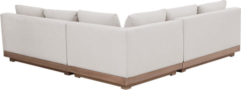 Rowan Cream Olefin Performance Fabric Outdoor Patio Sectional, 3-Piece (Style 3)