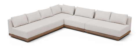 Rowan Cream Olefin Performance Fabric Outdoor Patio Sectional, 4-Piece