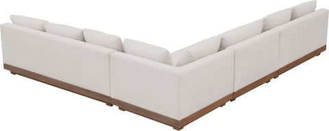 Rowan Cream Olefin Performance Fabric Outdoor Patio Sectional, 4-Piece