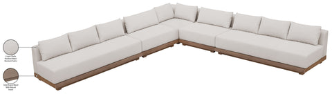 Rowan Cream Olefin Performance Fabric Outdoor Patio Sectional, 5-Piece