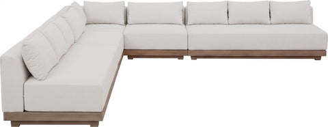 Rowan Cream Olefin Performance Fabric Outdoor Patio Sectional, 5-Piece