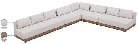Rowan Cream Olefin Performance Fabric Outdoor Patio Sectional, 5-Piece (Style 2)