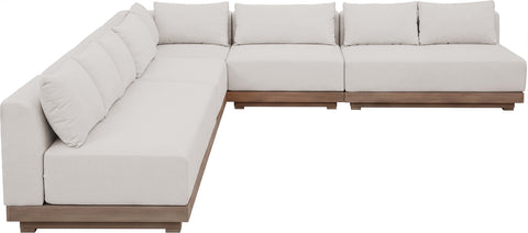 Rowan Cream Olefin Performance Fabric Outdoor Patio Sectional, 5-Piece (Style 2)